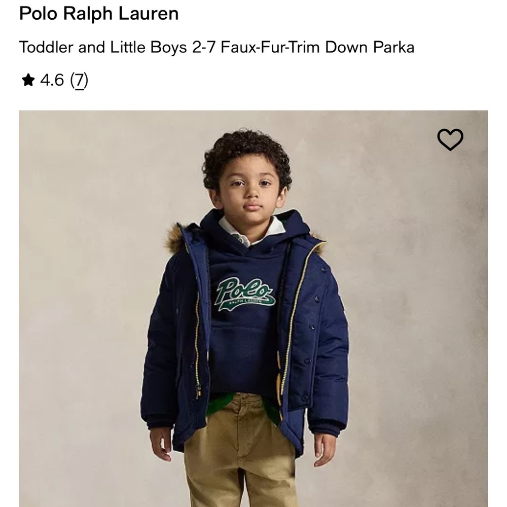 Polo by Ralph Lauren Blue Puffer Jacket with Faux Fur Hood - Picture 6 of 7